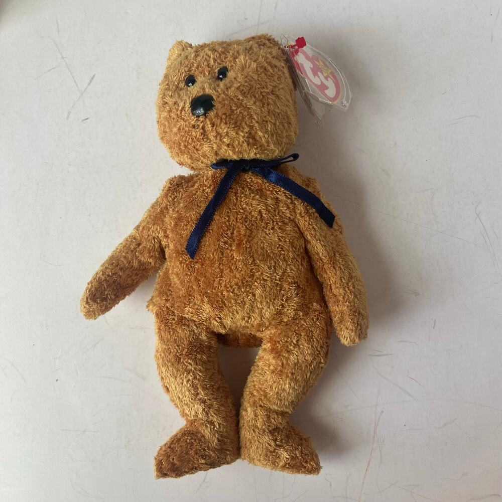 Vintage Ty Beanie Baby - Fuzz the Bear (1999) - Original Collectible Plush Toy